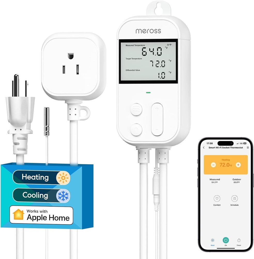 Smart Temperature Controller Thermostat Monitor Control Heating Cooling 120...