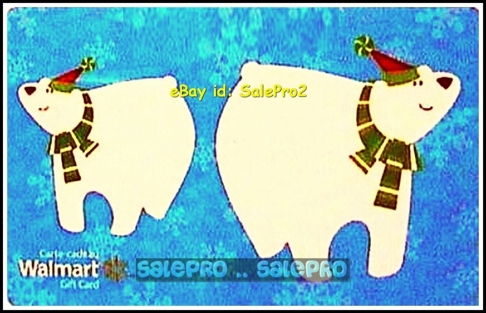 Walmart Christmas Polar Bears Rare Collectible Holiday Gift Card
