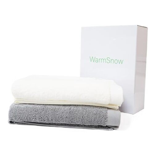 Large Bath Towel Sheets 31 x 62 inches, Luxury Bath Sheet Set of Ivory & Grey