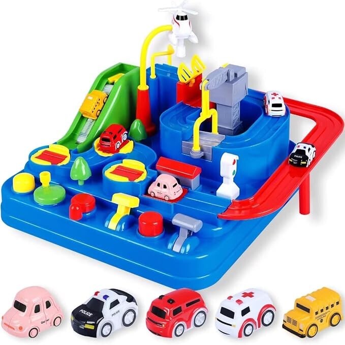Kids City Rescue 5 Mini Cars Puzzle - Fun Educational Learning Toy Car Adventure