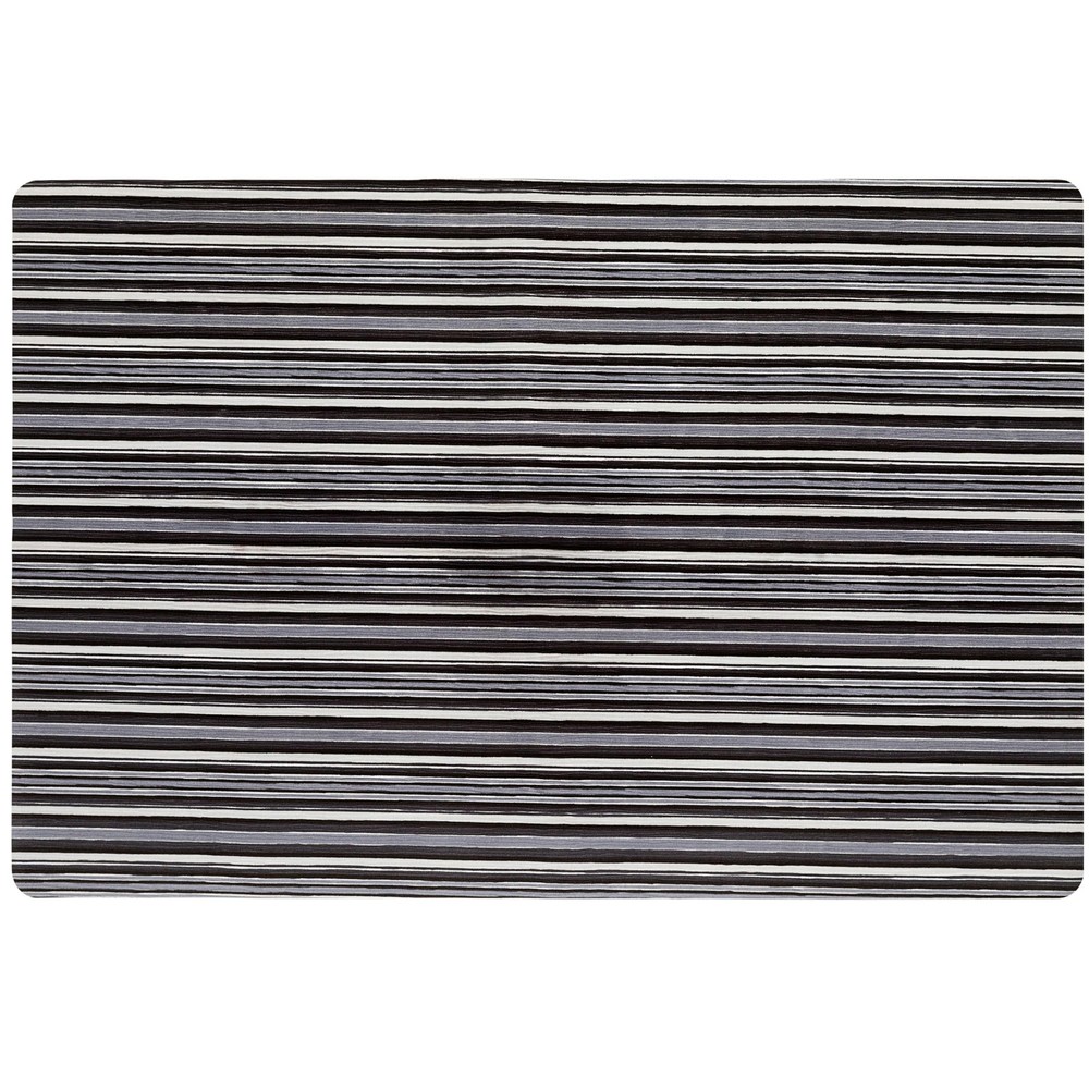 Non-Slip Striped Low Profile Kitchen Mat - Machine Washable & Durable