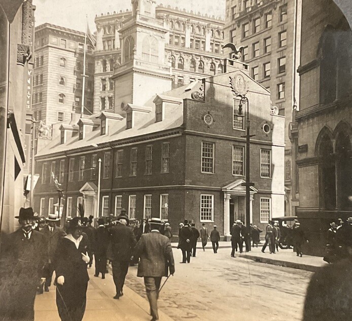 Boston MA Old State House From Court Street Street Action Keystone 11687 SB9