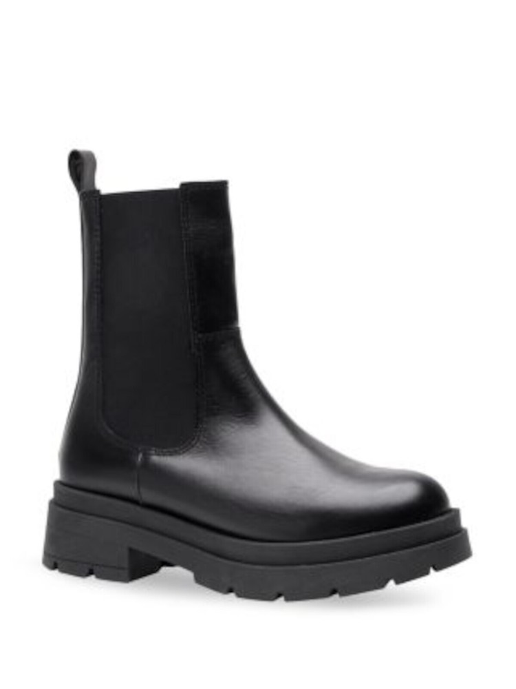 ANDRE ASSOUS Womens Black Heel Pull-Tab Monda Round Toe Leather Chelsea 37