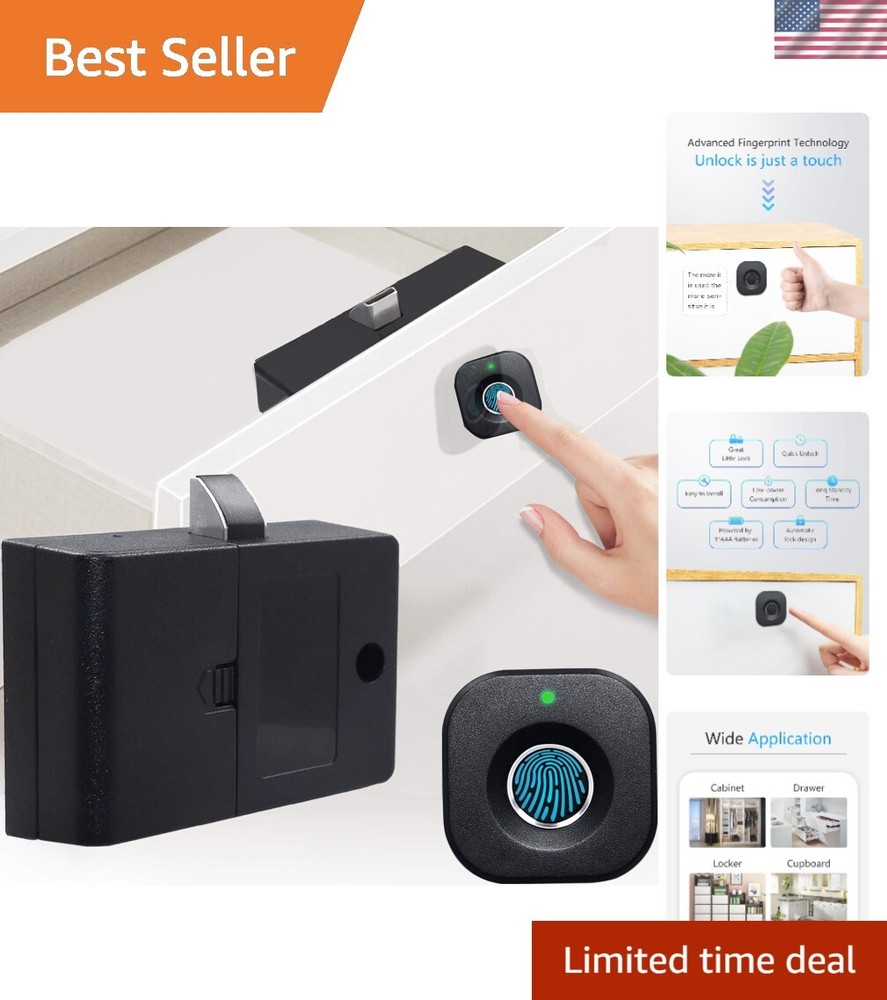 Biometric Fingerprint Cabinet Lock Keyless Entry for Home Office Security-image
