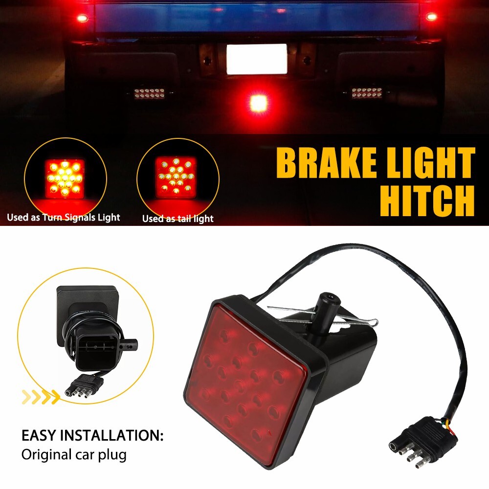 LED Towing Hitch Light Cover Running/Brake/Reverse for Truck /SUV w/ 2