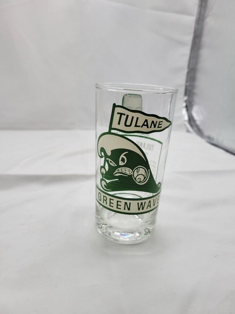 VINTAGE Tulane University Green Wave Football Schedule 1967 Schedule Glass