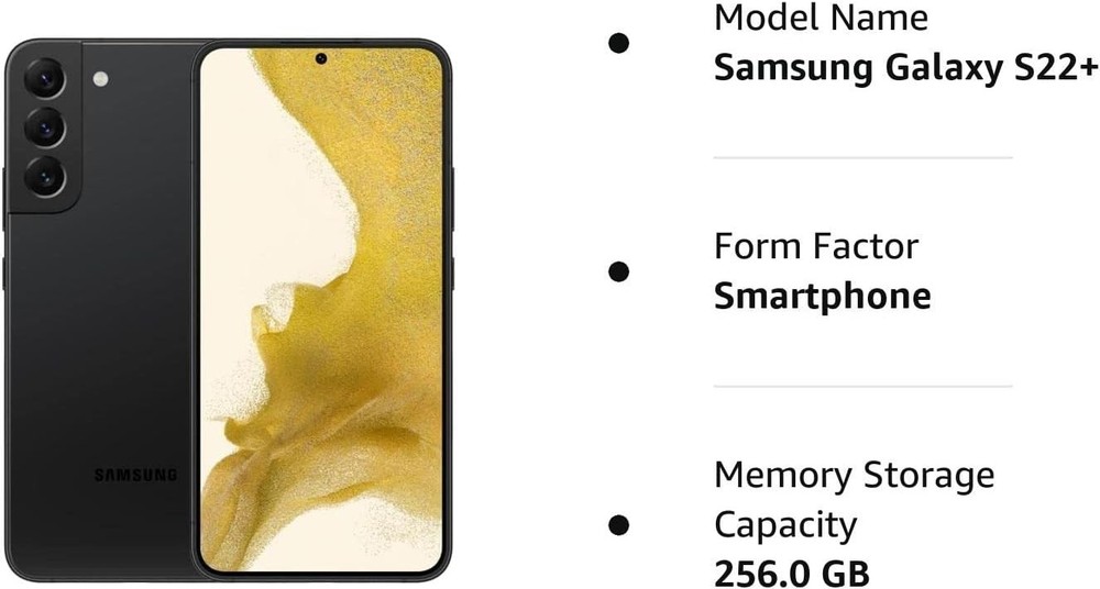 Samsung Galaxy S22+ 256GB Phantom Black Unlocked Smartphone