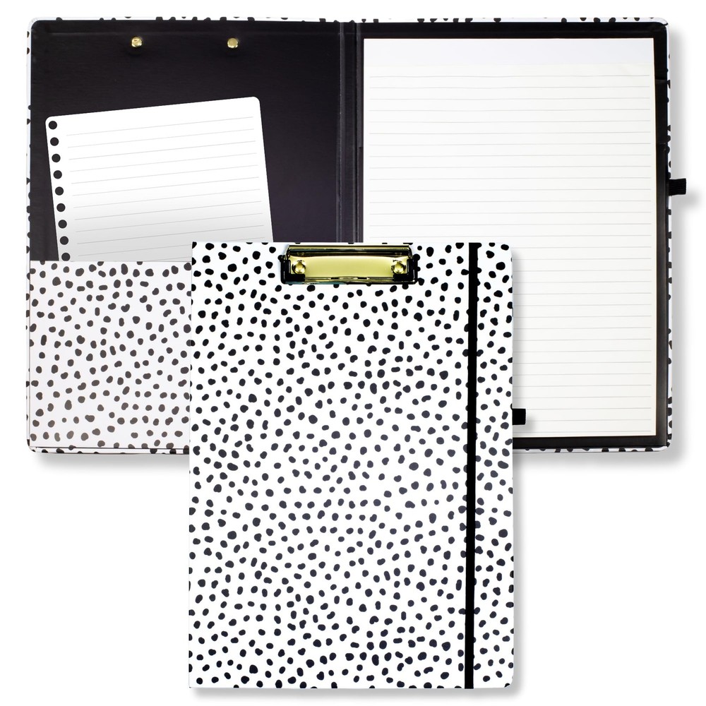Cute Clipboard Folio with Refillable Notepad and Storage Pocket for Women  