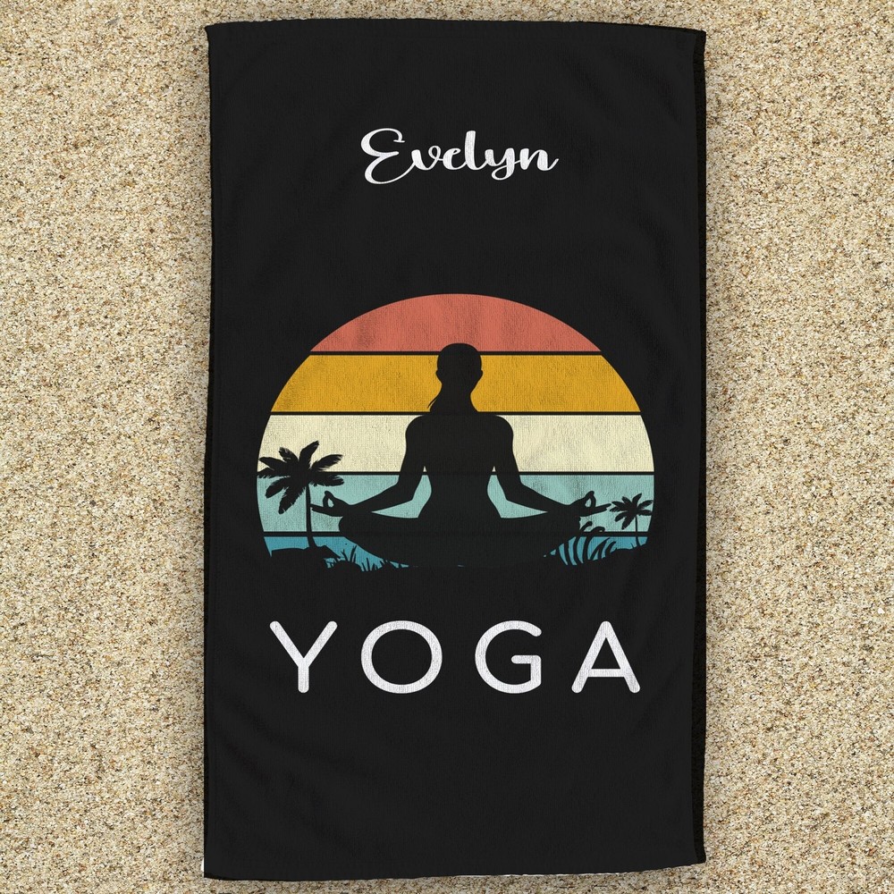 Custom Yoga & Beach Towel Personalized With Your Name  -image