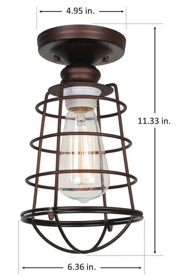 Ajax 1-Light Bronze Ceiling Fixture by Design House 519694