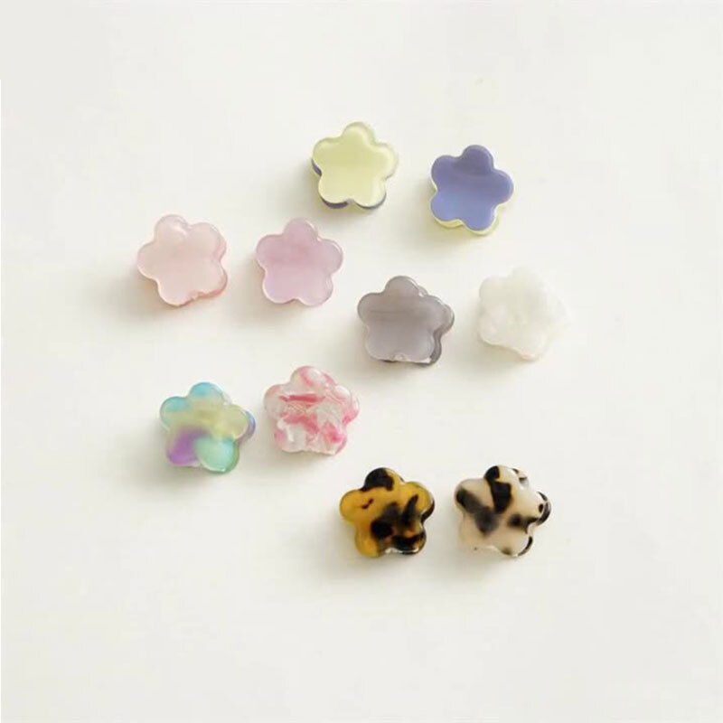 Flower Mini Hair Claws Leopard Solid Color Chic Barrettes 1PCS Headwear