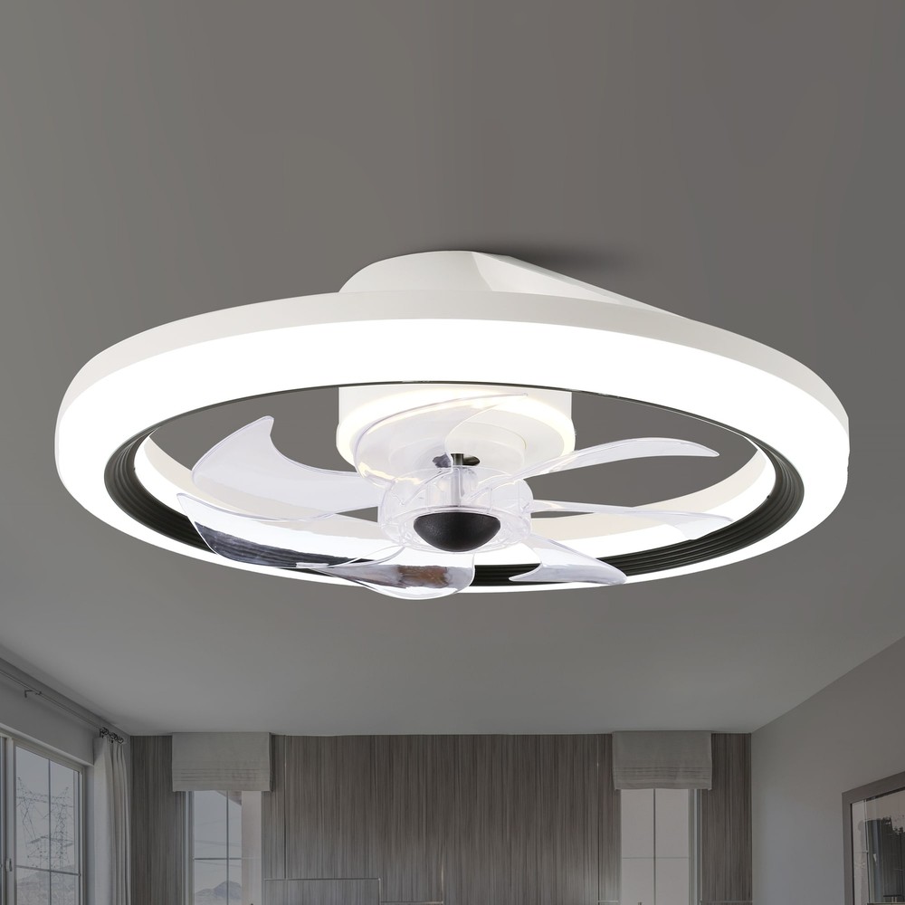 19-Inch Matte White Smart Ceiling Fan with App Control