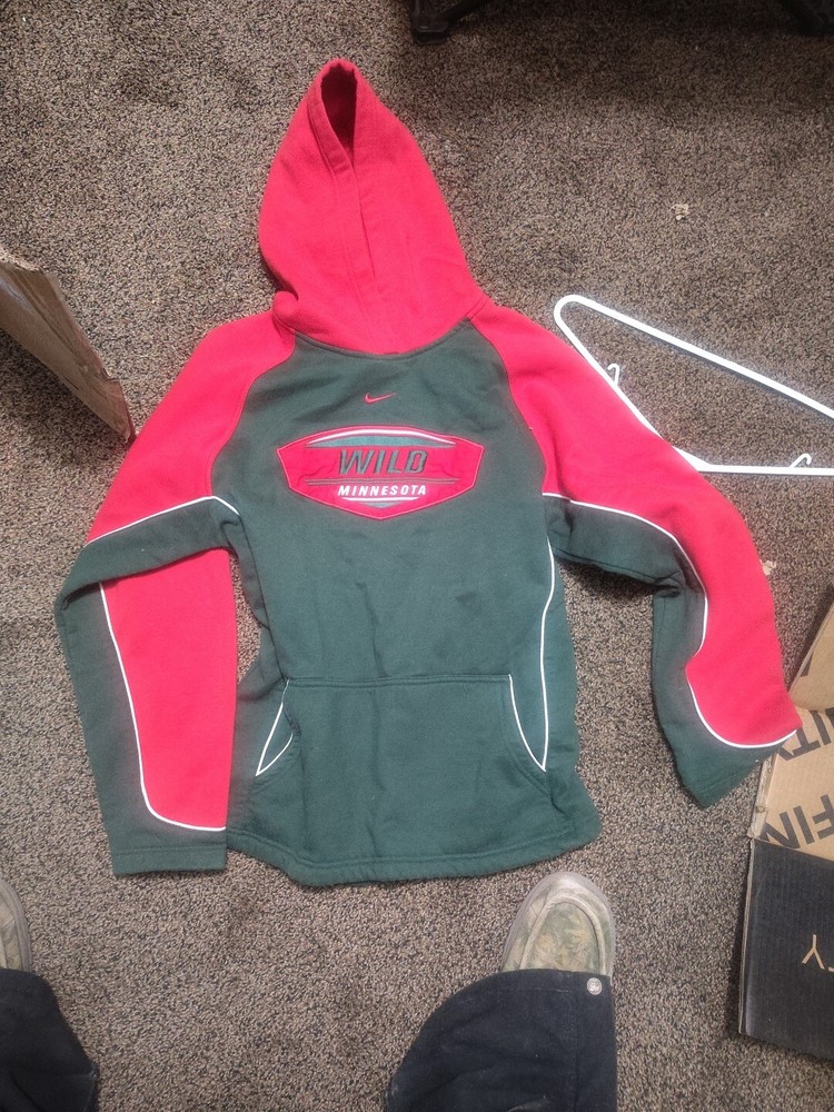 🔥 Minnesota Wild Nike Hoodie Sweatshirt Youth XL Throwback Green
