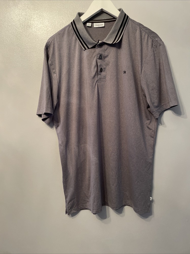 CALVIN KLEIN GOLF Mens Polo Shirt Grey L