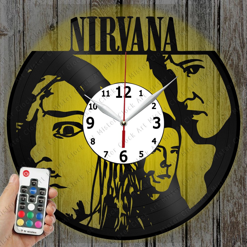 LED Clock Nirvana Record Clock Art Decor Original Gift 6575