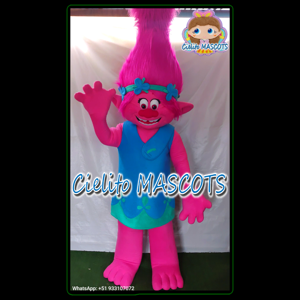 Troll Poppy Mascot Costume cosplay botarga halloween cartoon Cielito MASCOTS