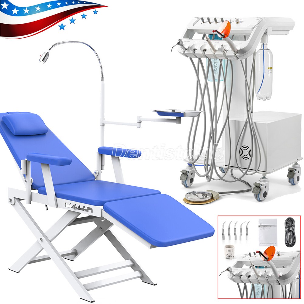 Dental Delivery Unit Air Compressor Mobile Treatment Trolley Cart 4Holes / Chair