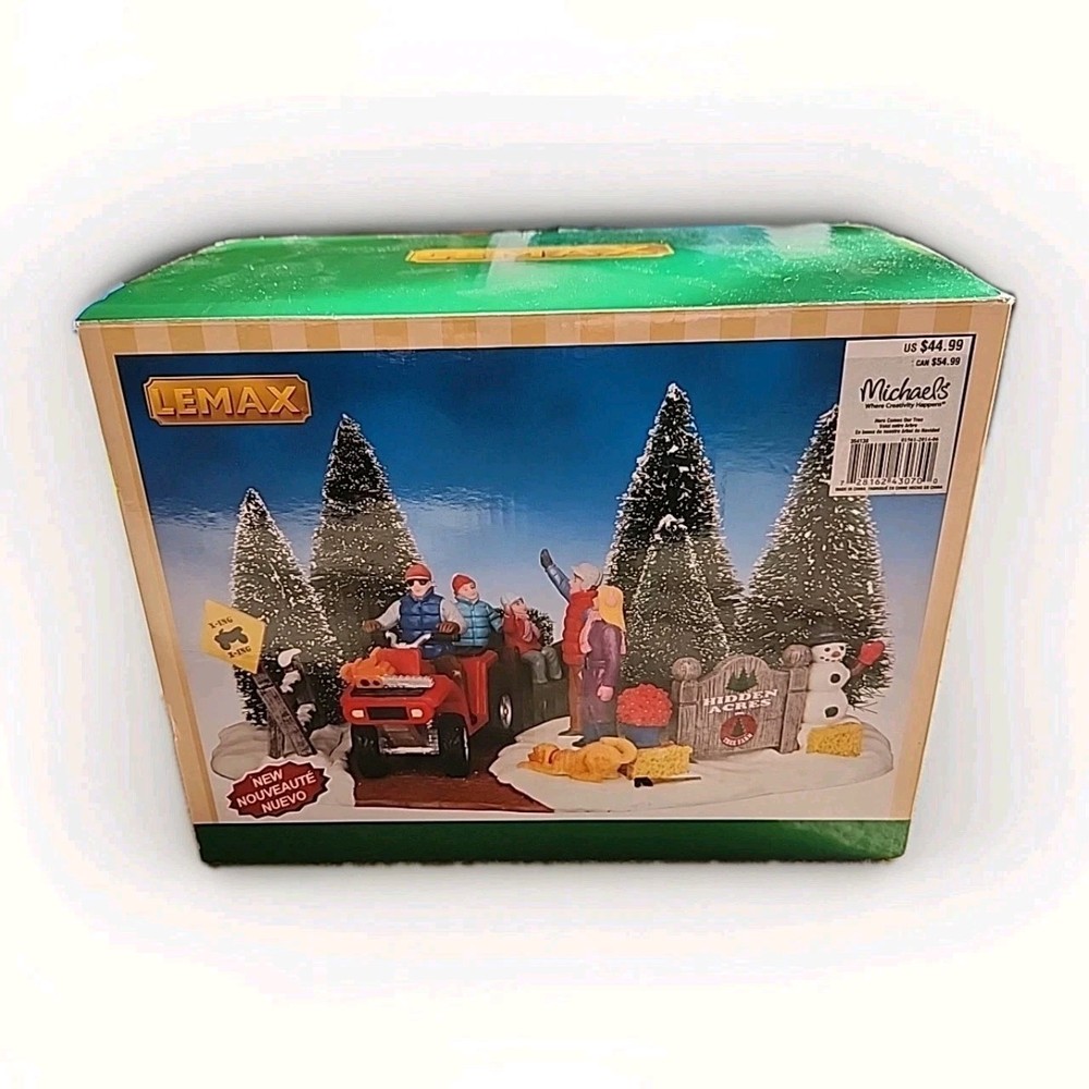 LEMAX Here Comes Our Tree Christmas Village Accent 43070 Rare 2014 HTF