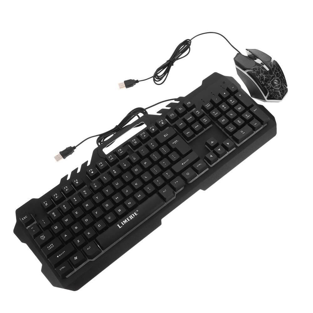 Illuminated Wired Keyboard and Cozy Mouse Set with Long-lasting Performance