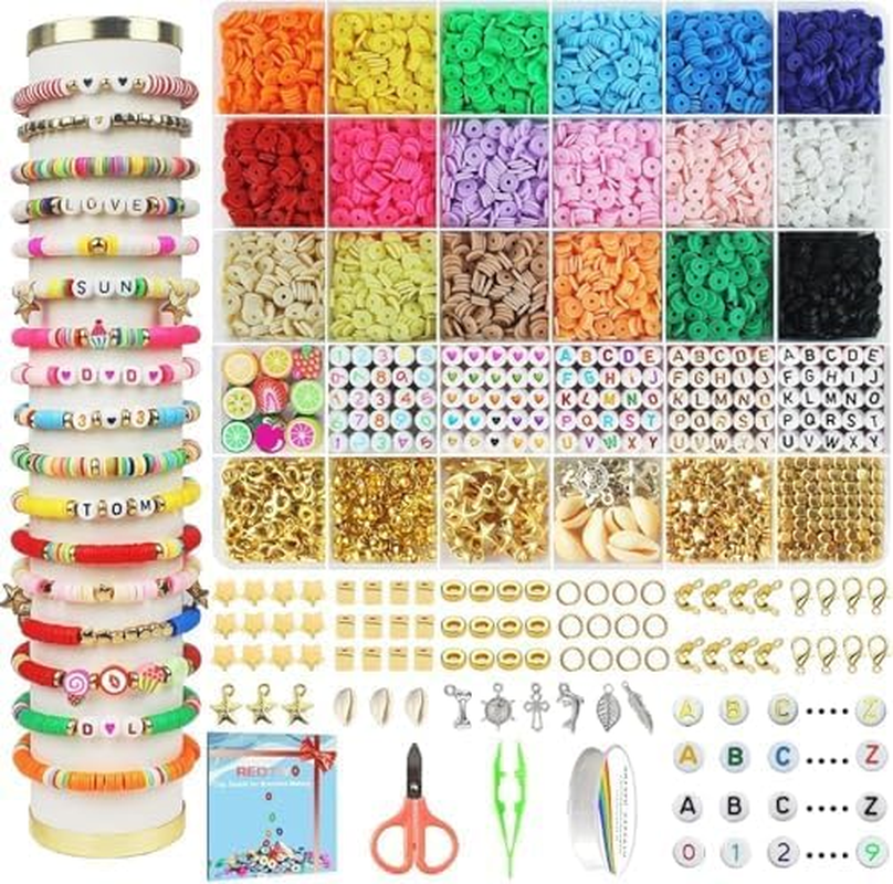 5100 Flat Clay Beads Bracelet Making Kit for DIY Friendship Jewelry