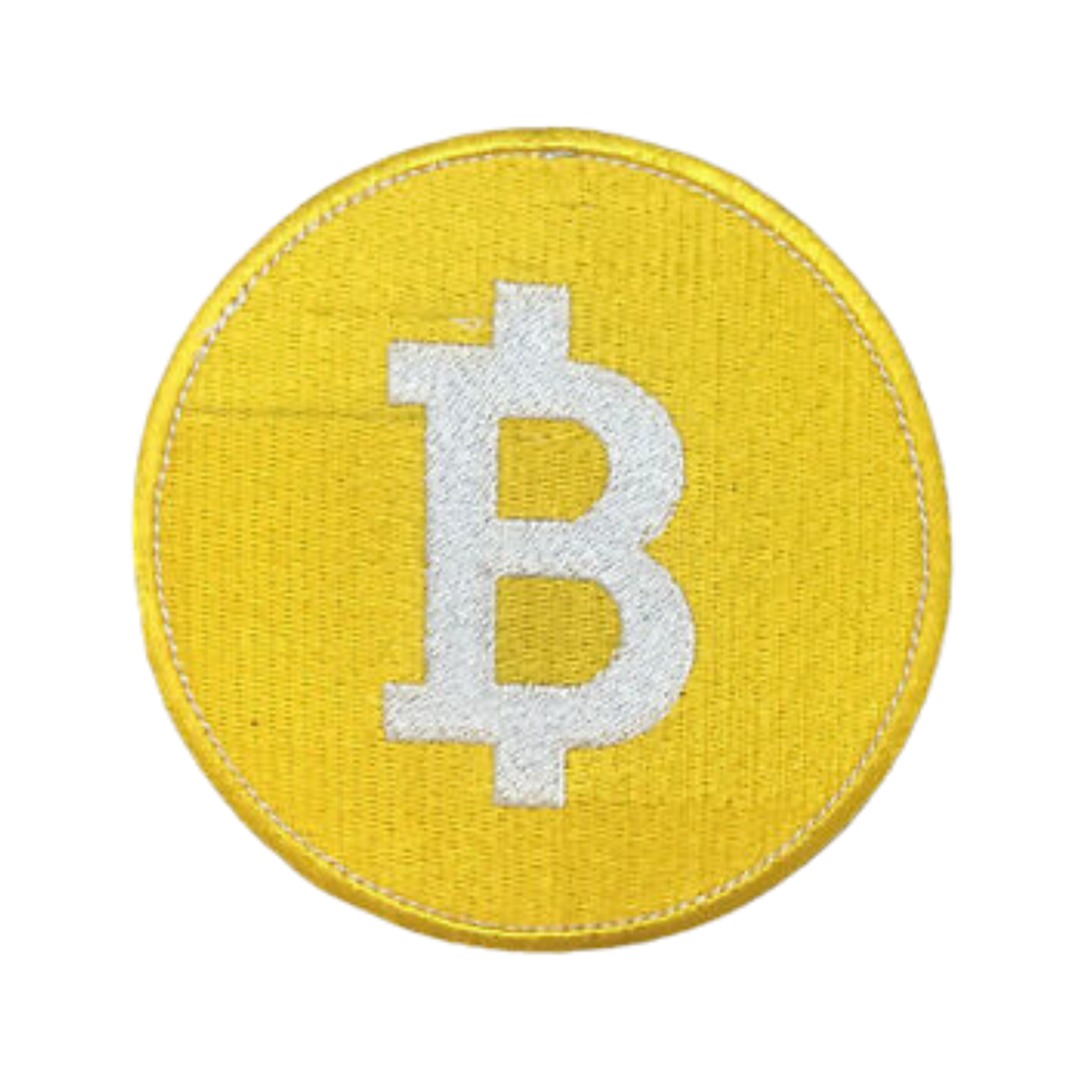Bitcoin Crypto Logo Yellow Iron On or Sew Embroidery Patch  -image