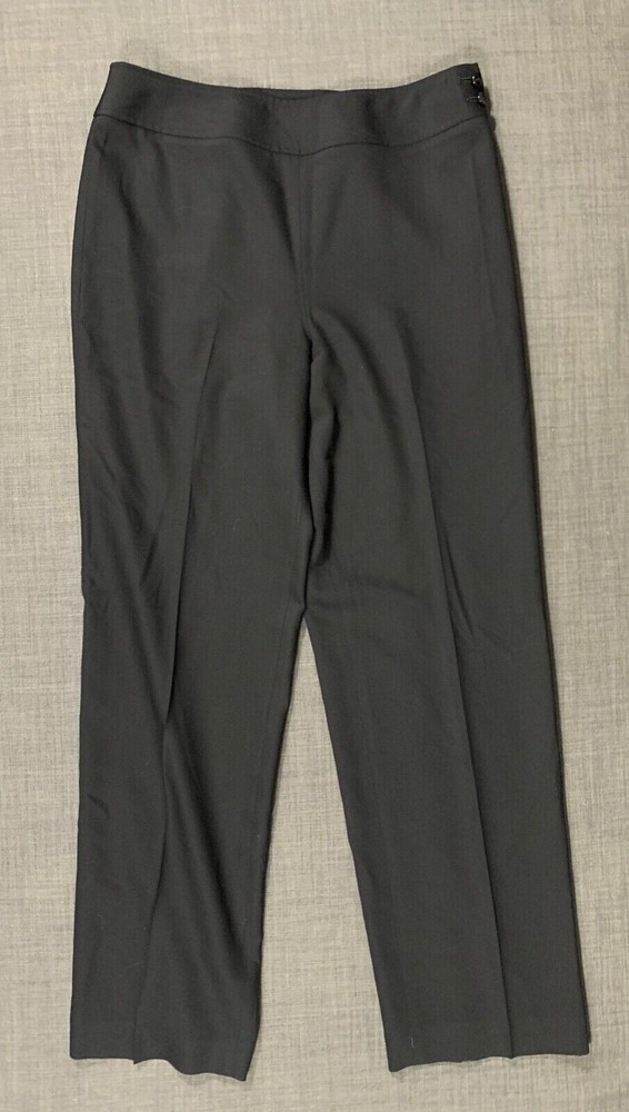 Talbots Trousers Dress Pants Sz 8 Wool Stretch Black Straight Fit Ladies Lined