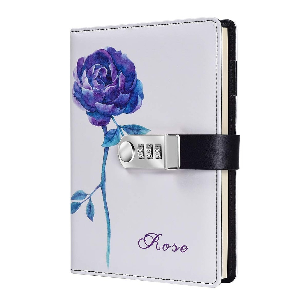 A5 PU Leather Password Lock Diary with Combination for Secure Journaling-image