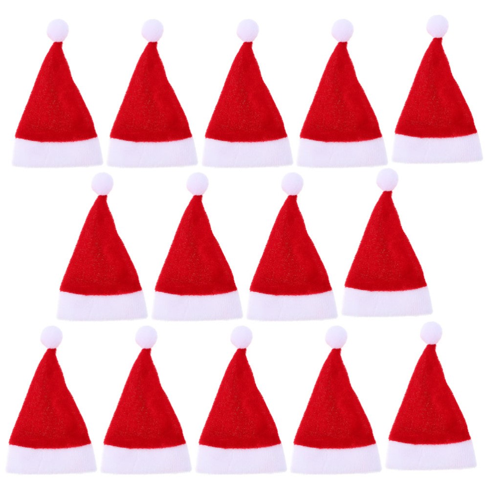 15 Pcs Mini Santa Hats for Holiday Treats Candy Lollipop Covers