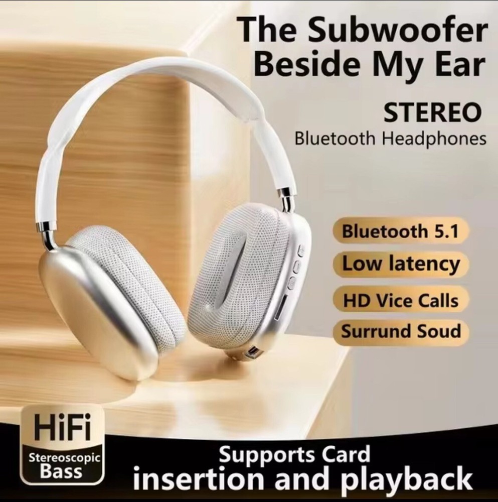 P9 Wireless Headphones With Bluetooth, 360 Audio, High Quality.
