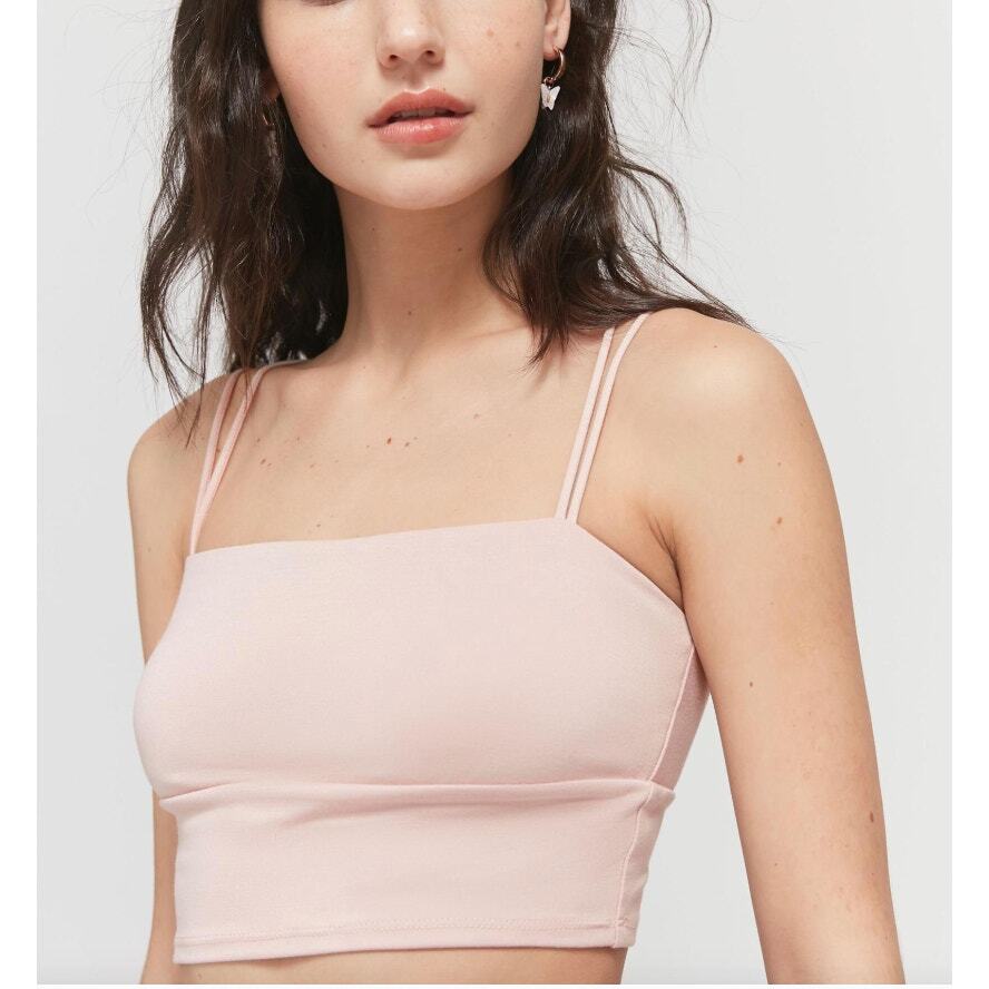 Urban Outfitters Celeste Square Neck Cami Rose Medium