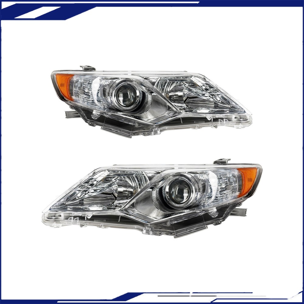 2pcs Left Right Chrome Headlights Assembly for 2012-2014 Toyota Camry