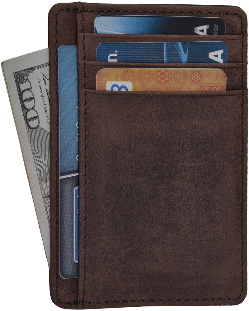 Stylish Brown Leather RFID Wallet for Men and Women with Multiple Card Slots  
