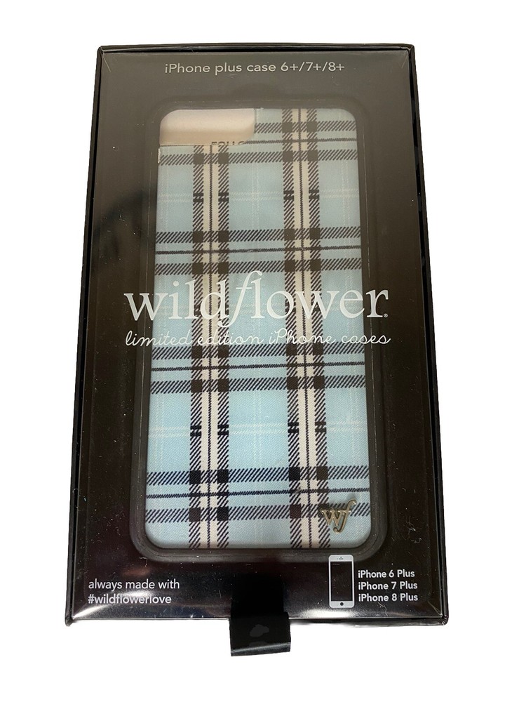 Wildflower Blue Plaid iPhone 6+/7+/8+ Case New Limited Edition