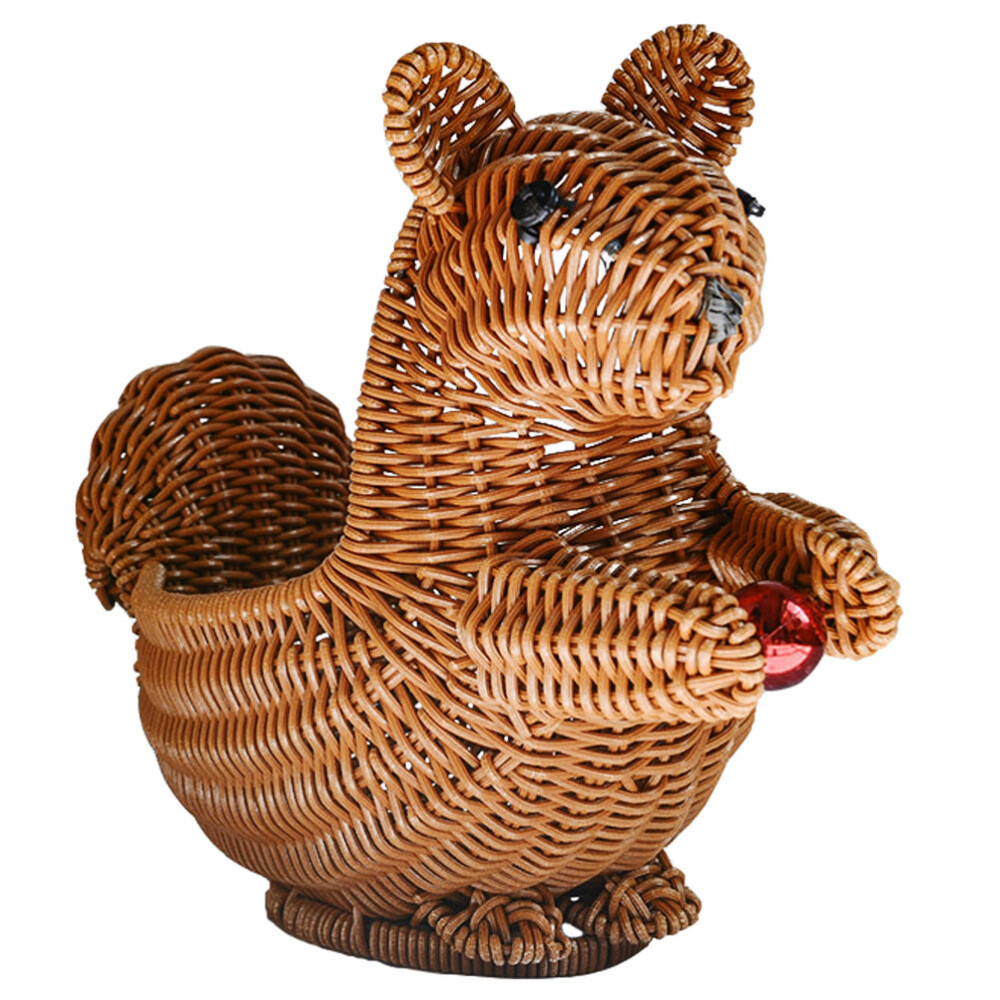 Wicker Basket with Handle for Laundry or Fruit Storage