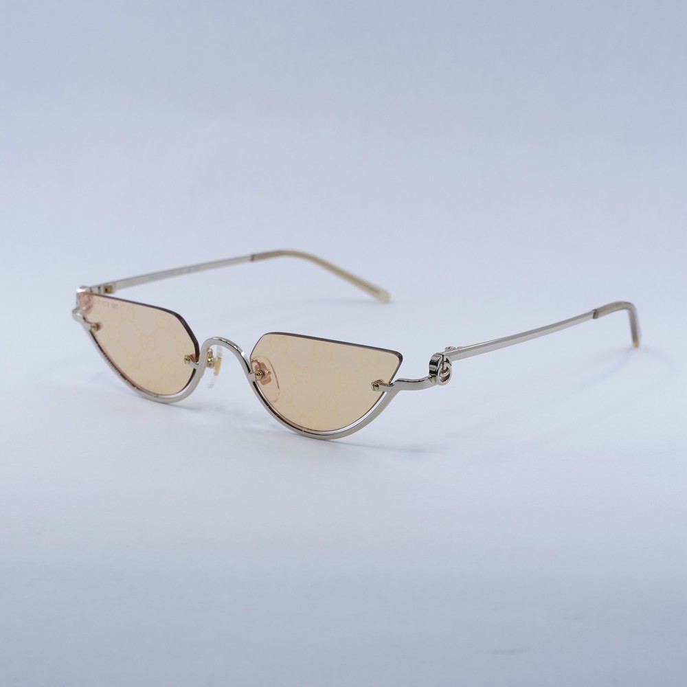 GUCCI GG1603S 004 Gold Rose Mirror to Dark Yellow GG Pattern Sunglasses 53-21-135