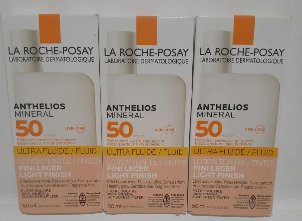 Anthelios Mineral Tinted Ultra-Fluid SPF50 Face Sunscreen 3-Pack