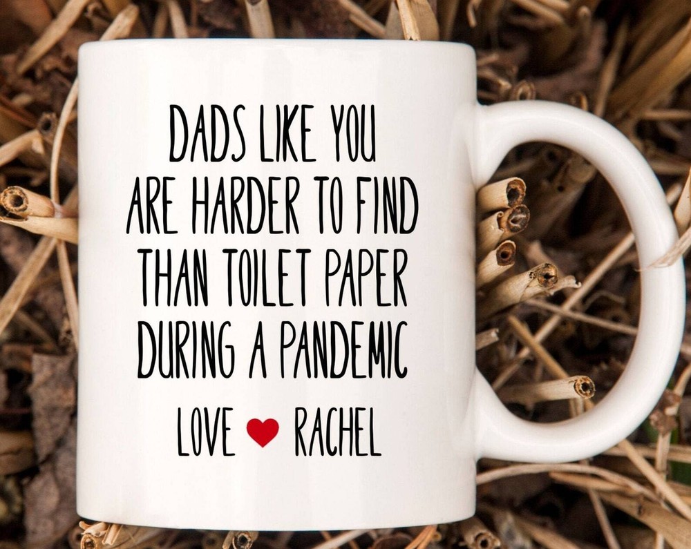 Funny Fathers Day Mug Personalized Toilet Paper Design Gift For Dad  