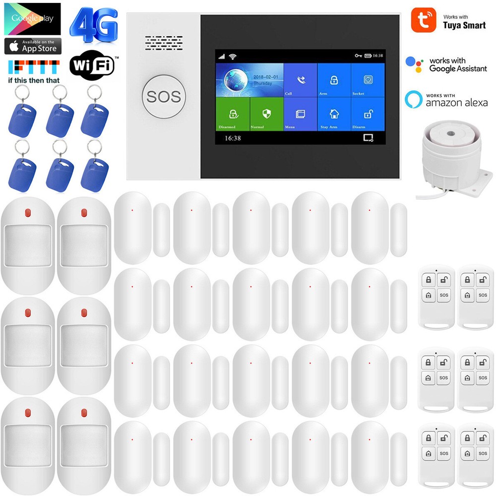 A20 Tuya APP WiFi+4G Wireless Home Security Alarm System+Alexa+Google Assistant