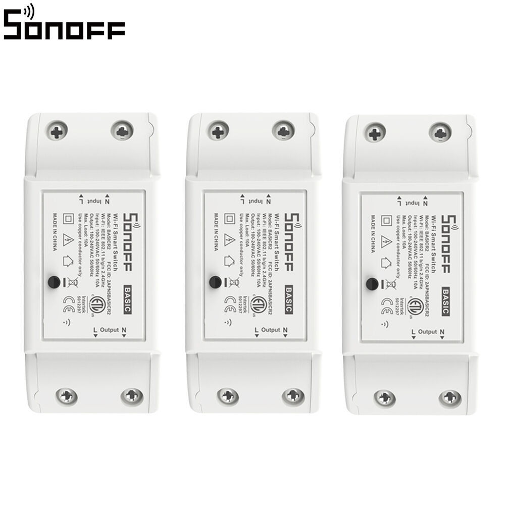 SONOFF WiFi Wireless Smart Switch Module 1-3-Packs Light Switch for Alexa/Google
