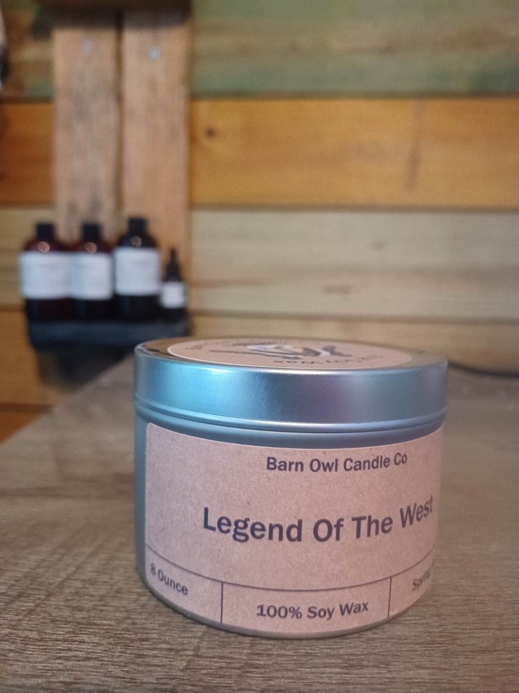 Legend of the Wes Western Soy Candle 8oz Handmade Poured w/ All Natural Soy Wax