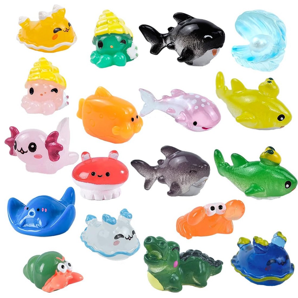 Rixefem 36PCS Mini Ocean Resin Animals,Tiny Sea Animals Marine Figurines, Tin...