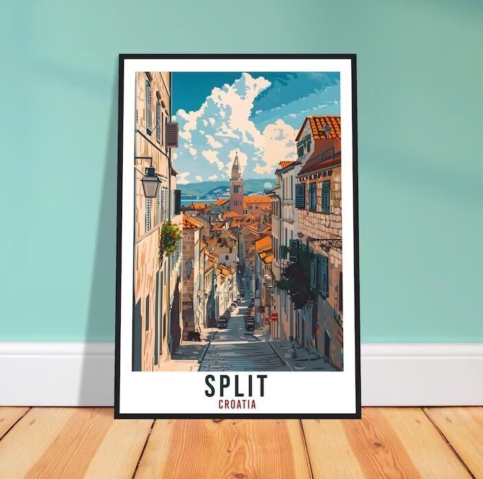 Split Travel Print Croatia Wall Art Wall Hanging Home Décor