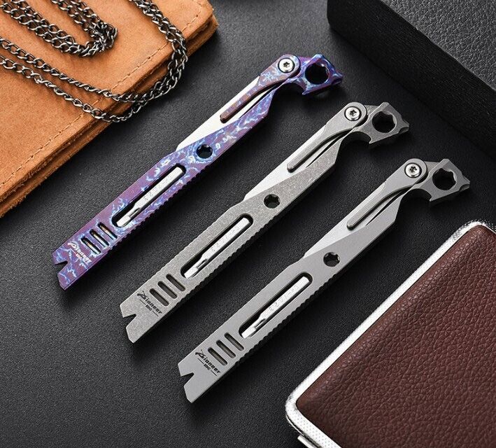 EDC Titanium Alloy Pry Bar Crowbar Opener Utility Knife Outdoor Home Multi Tools