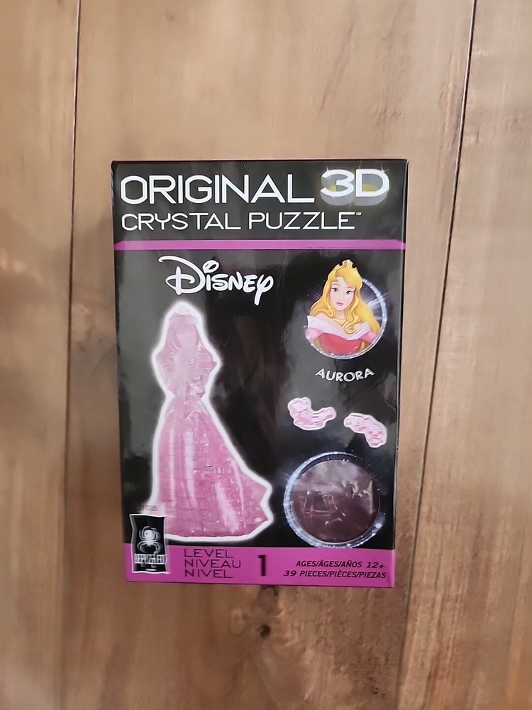 BePuzzled Original 3D Crystal Puzzle Disney Aurora Pink 39 Pcs ..brand New