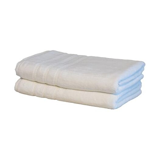 Luxury Turkish 700 GSM Bath Towels Set of 2 White 30x58 Inches