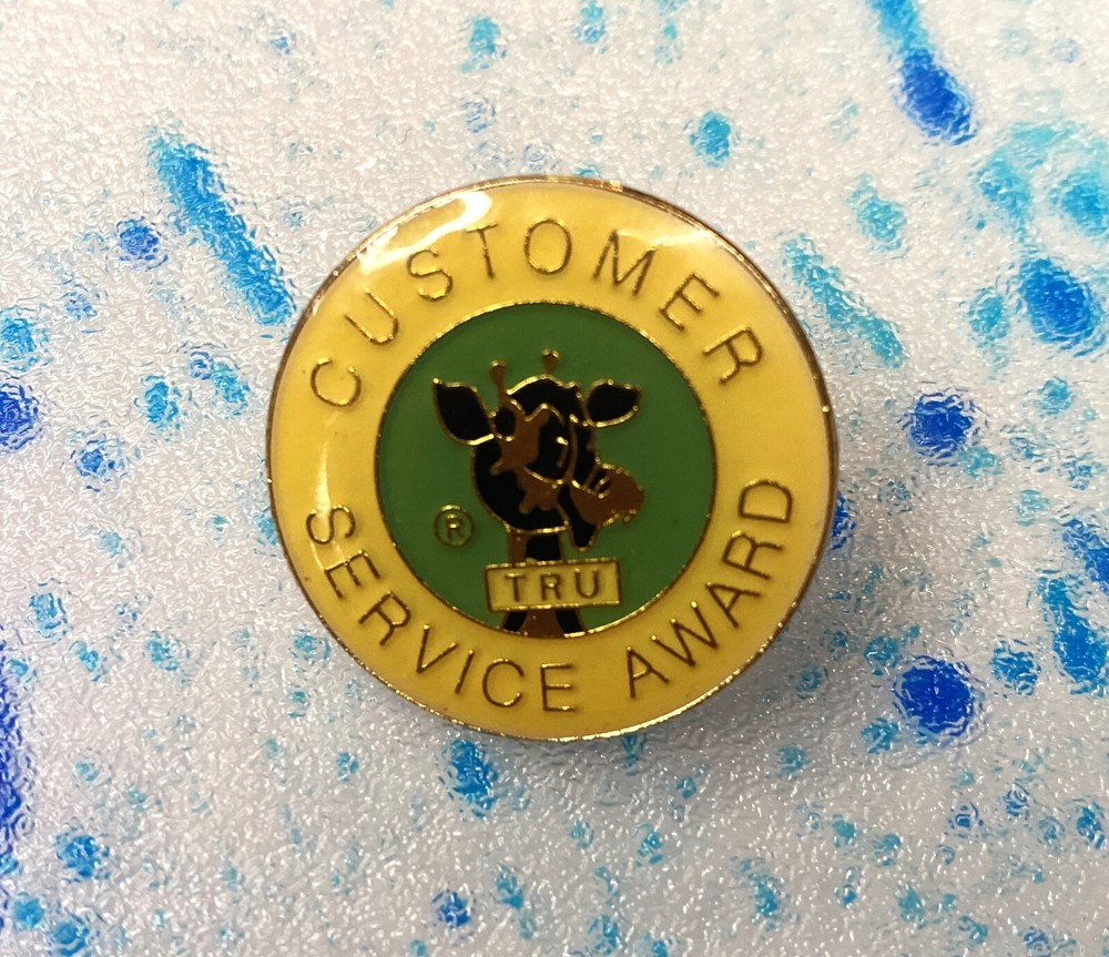 Customer Service Award Vintage Toys R Us Enamel Pin Promotional Employee Badge-image