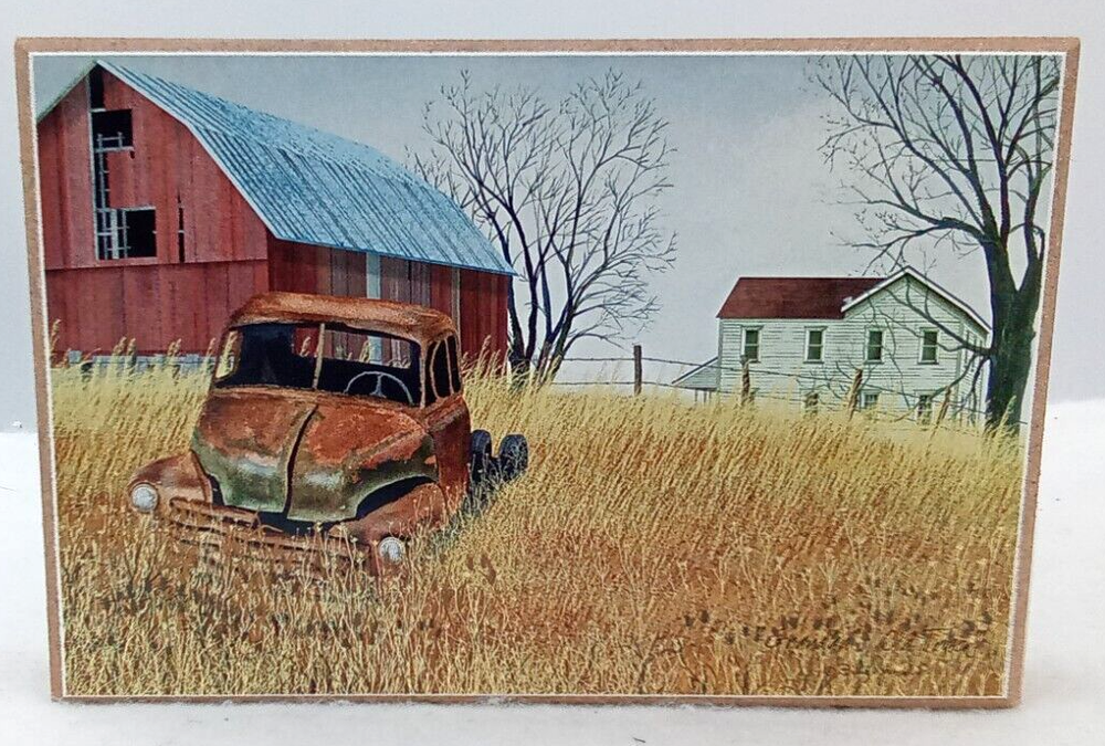 Billy Jacobs Truck Block Sign Wood Farmhouse Barn Silo Trees Country Fence Rustic Decor