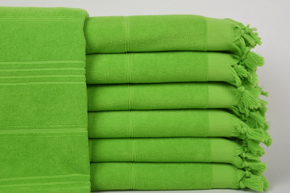 Monogram Beach Towel, Pistachio Green Towel, 36x71 Inches, Striped,Terry Towel