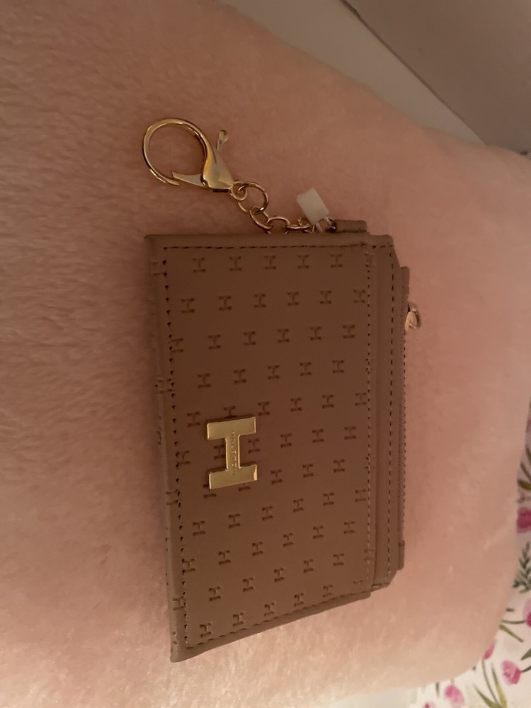 Halston Slim Blush Credit Card Holder with Keychain - Compact Carry Case-image