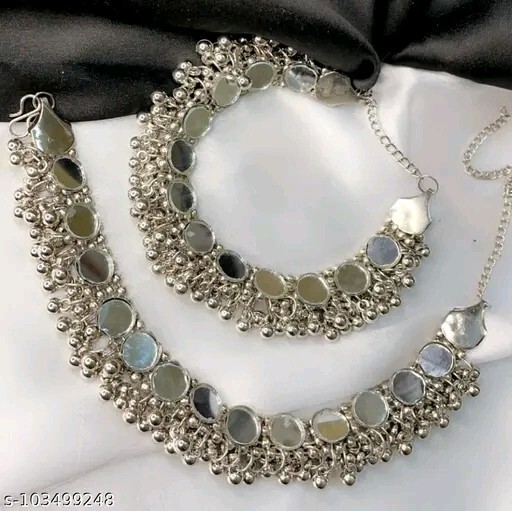 Oxidize Silver Anklet Women Payal Indian Beaded Feet Jewelry Boho Ethnic Anklet-image